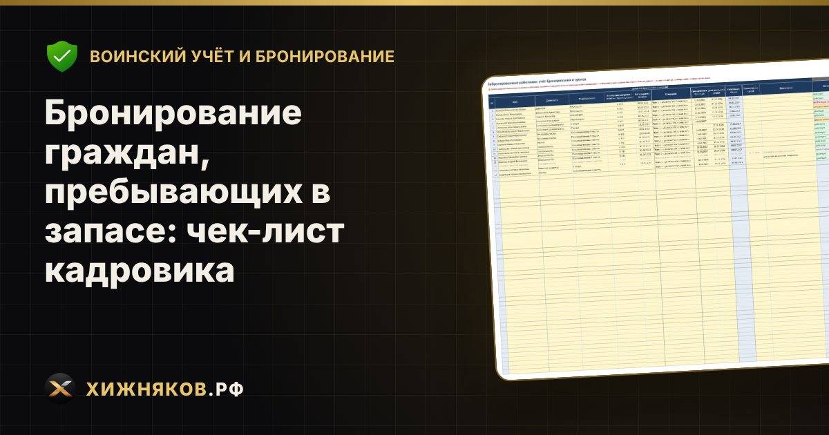 Бронирование граждан, пребывающих в запасе: чек-лист кадровика