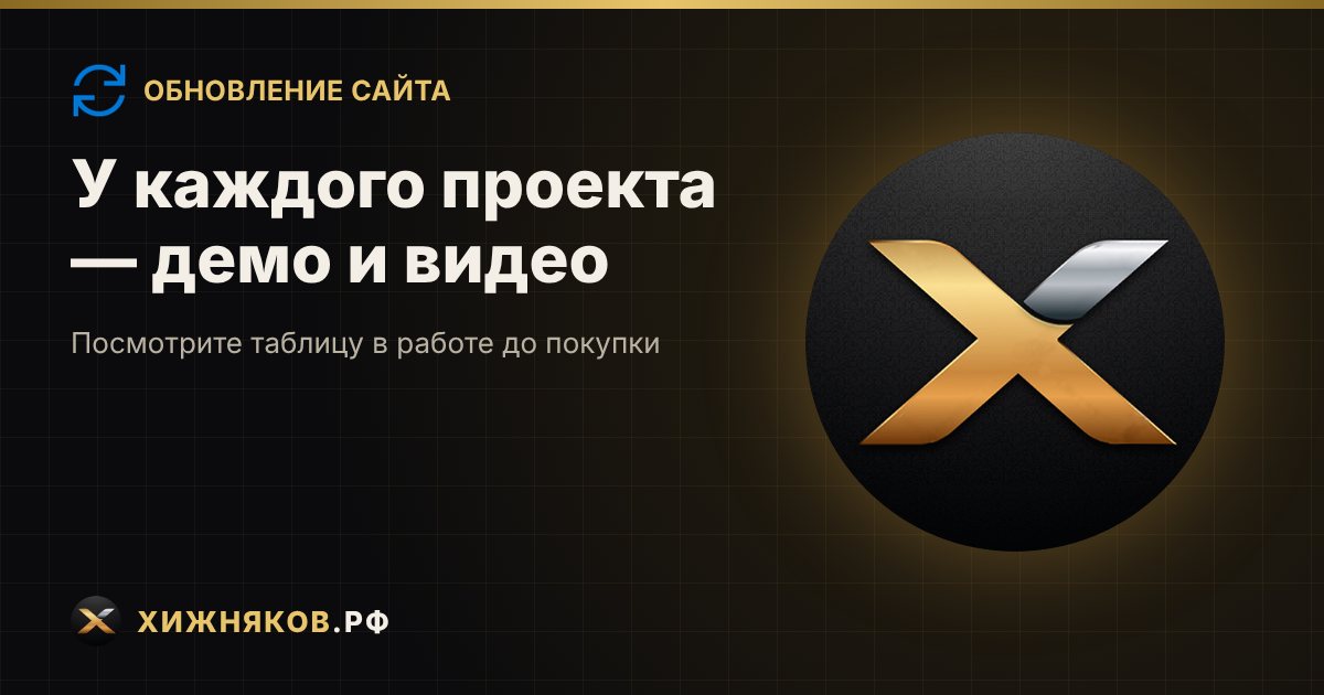 У каждого проекта — демо и видео