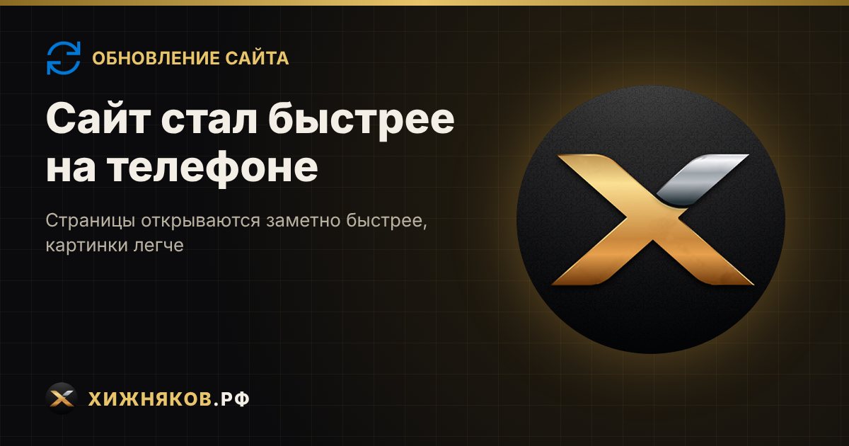 Сайт стал быстрее на телефоне