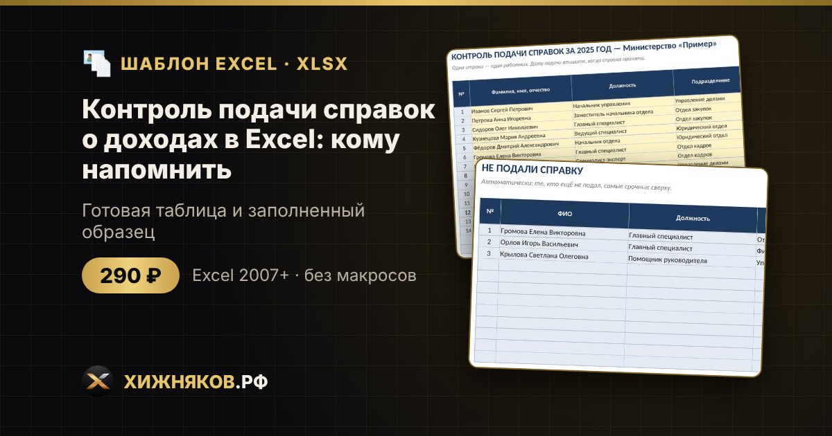 Контроль подачи справок о доходах в Excel: кому напомнить — фото 2