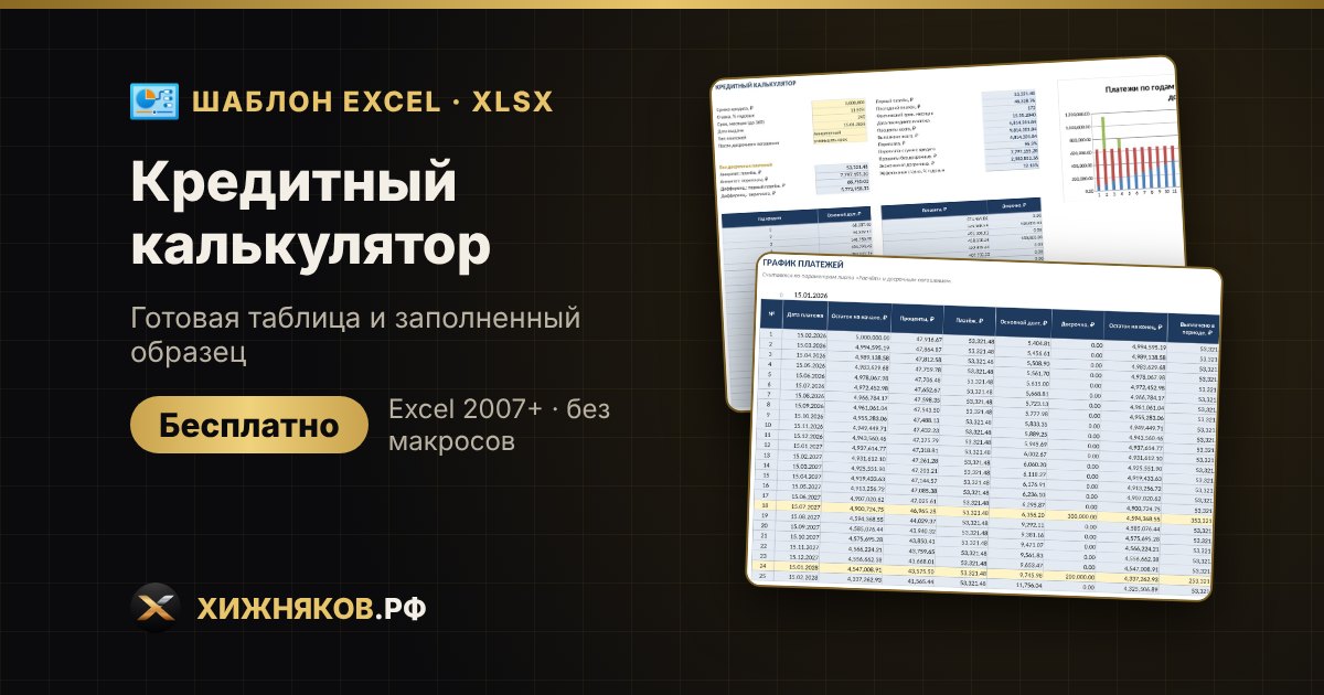 Кредитный калькулятор в Excel