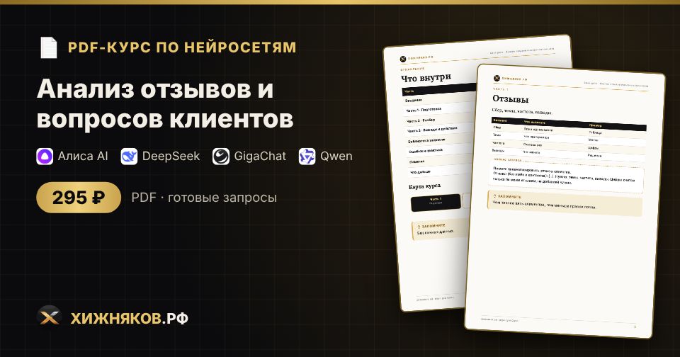 Курс: Анализ отзывов и вопросов клиентов