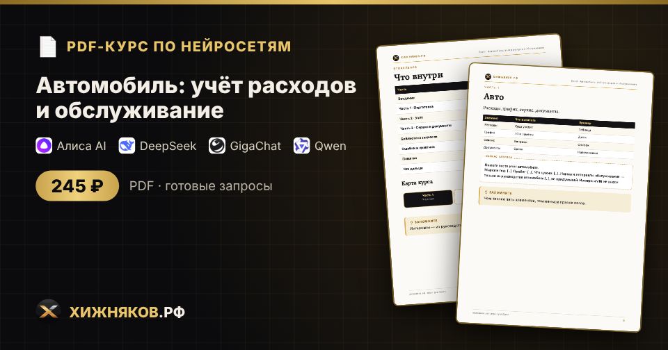 Курс: Автомобиль: учёт расходов и обслуживание