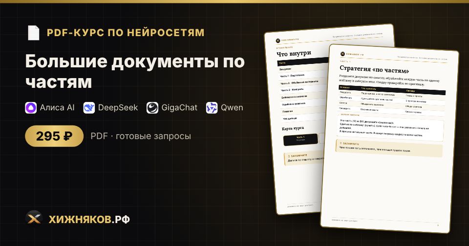 Курс: Большие документы по частям