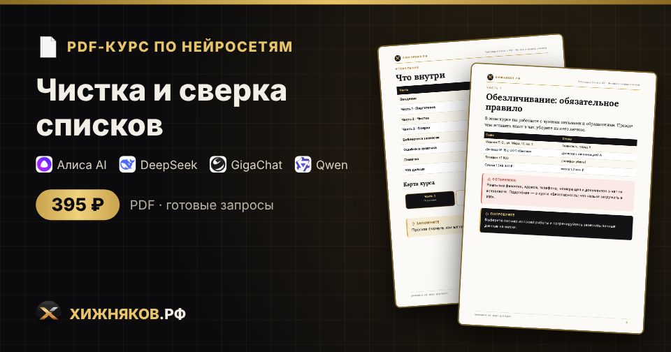 Курс: Чистка и сверка списков — фото 2