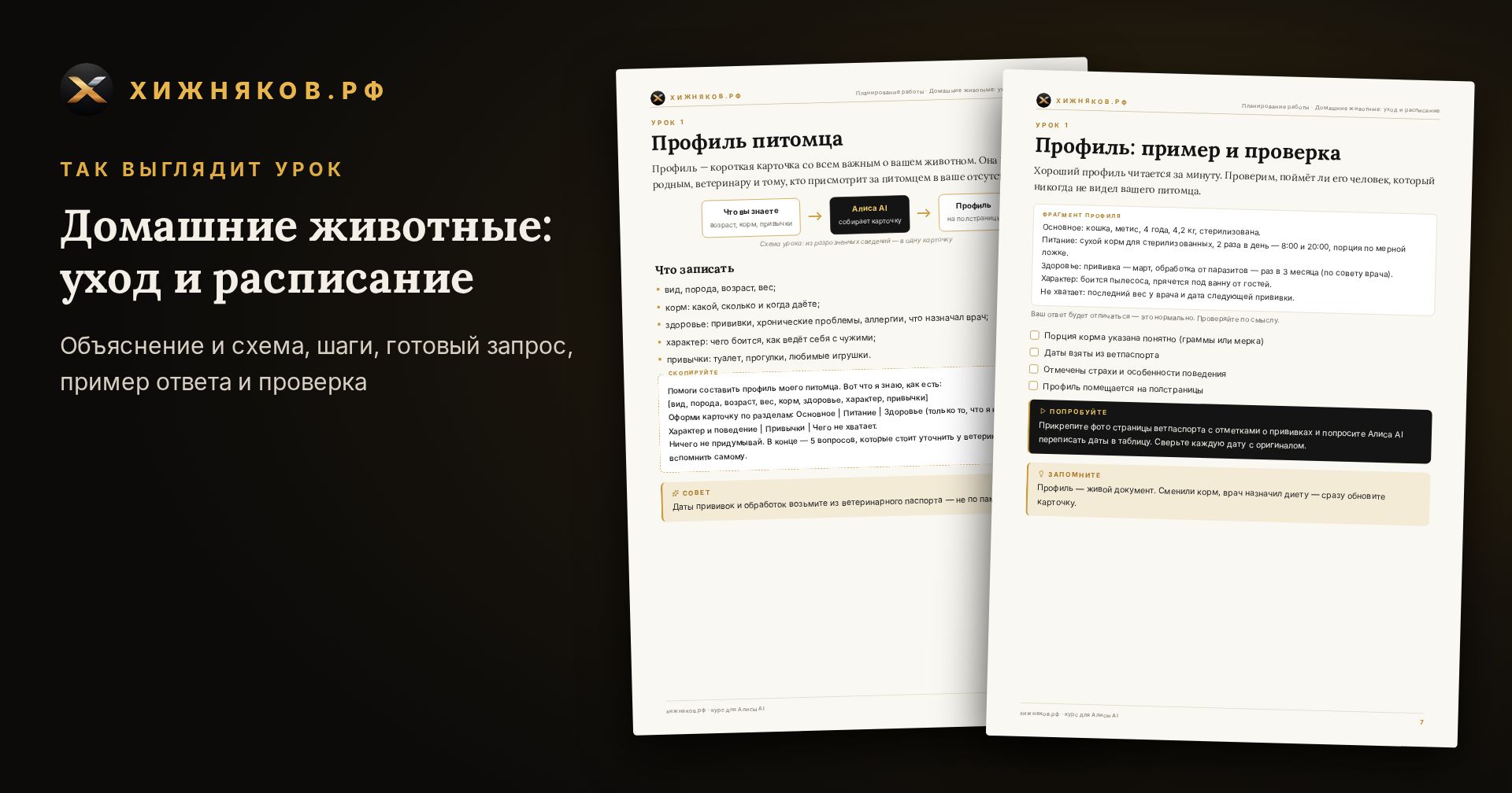 Курс: Домашние животные: уход и расписание — скриншот