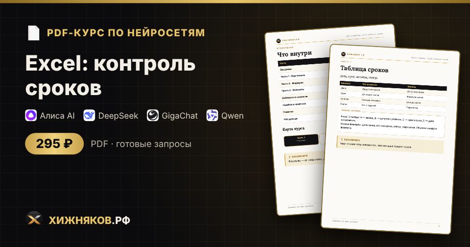 Курс: Excel: контроль сроков
