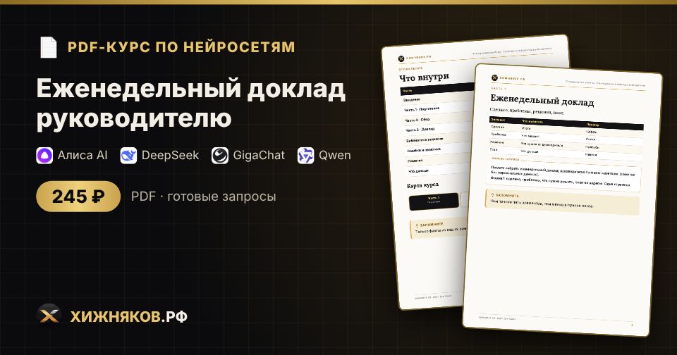 Курс: Еженедельный доклад руководителю — фото 2