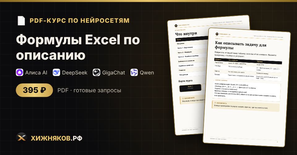 Курс: Формулы Excel по описанию