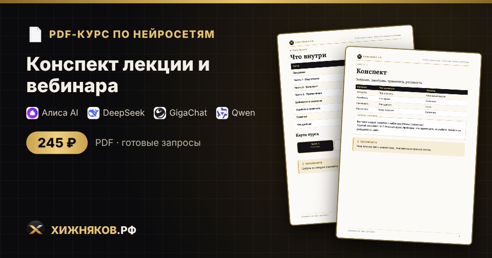 Курс: Конспект лекции и вебинара