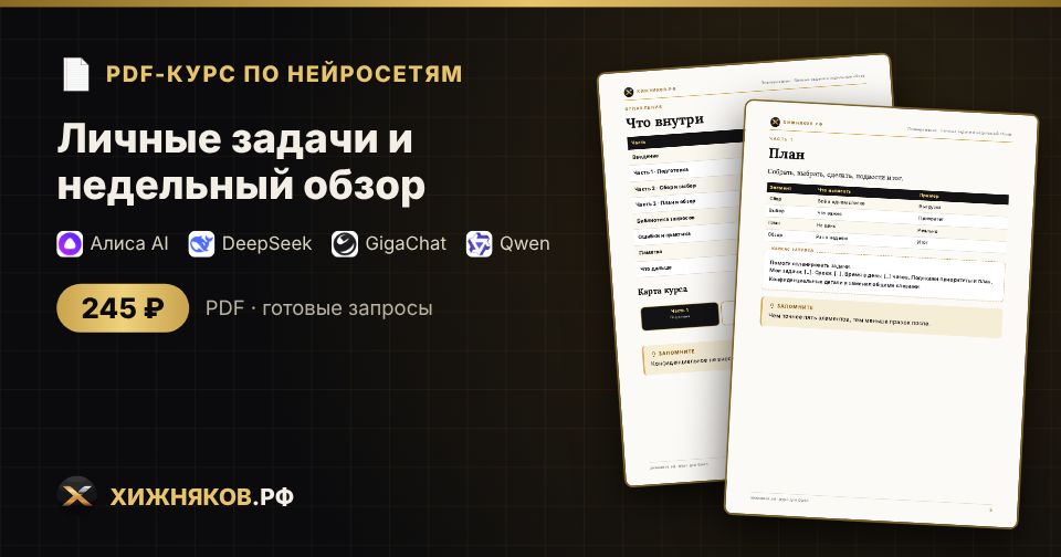 Курс: Личные задачи и недельный обзор — фото 2
