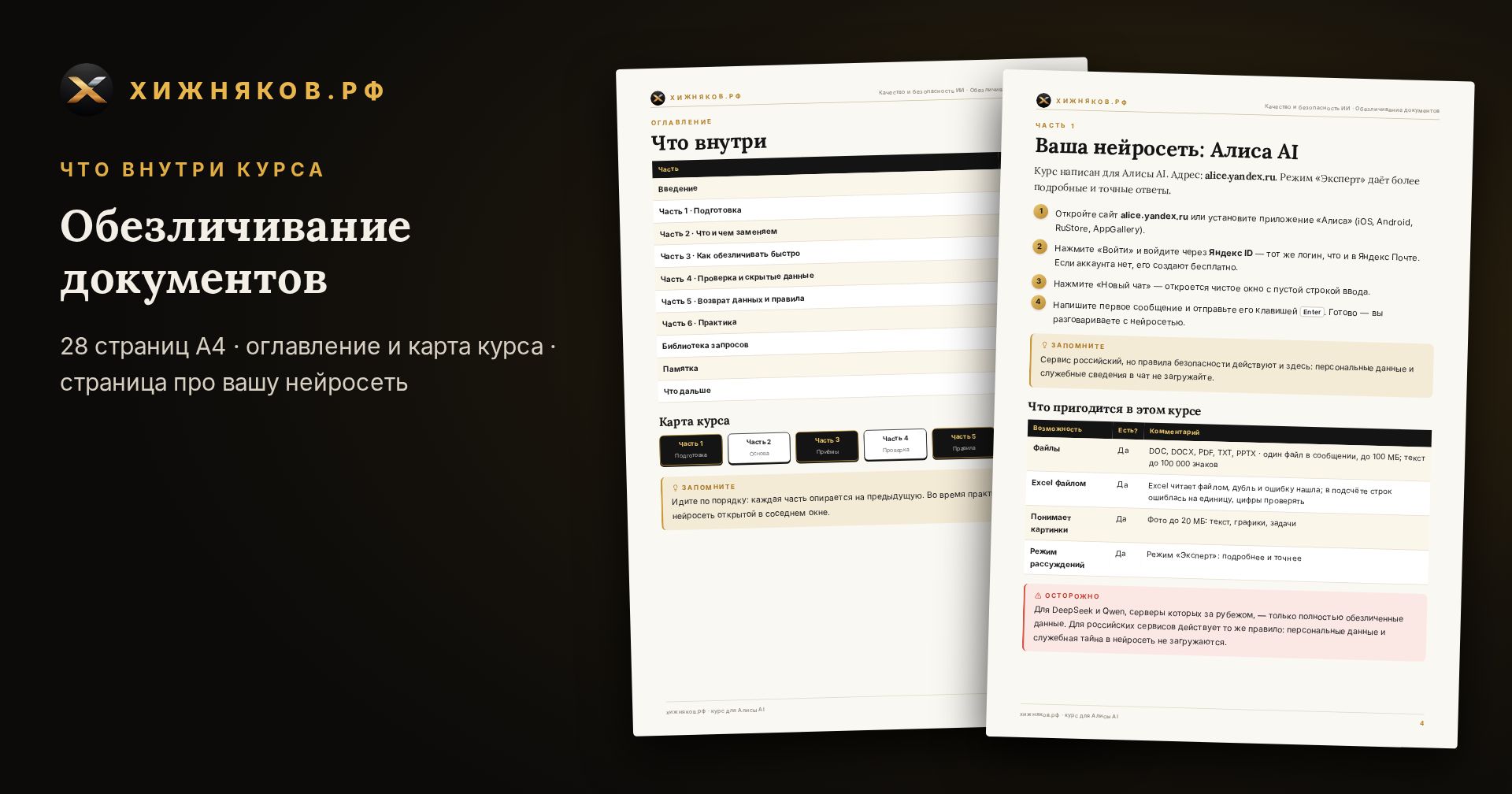 Курс: Обезличивание документов — скриншот