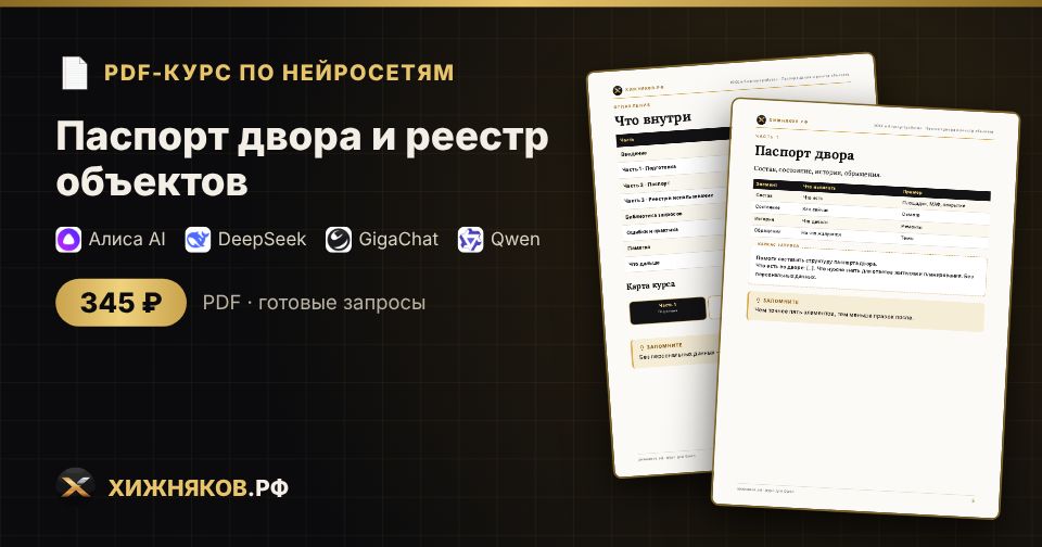 Курс: Паспорт двора и реестр объектов — фото 2