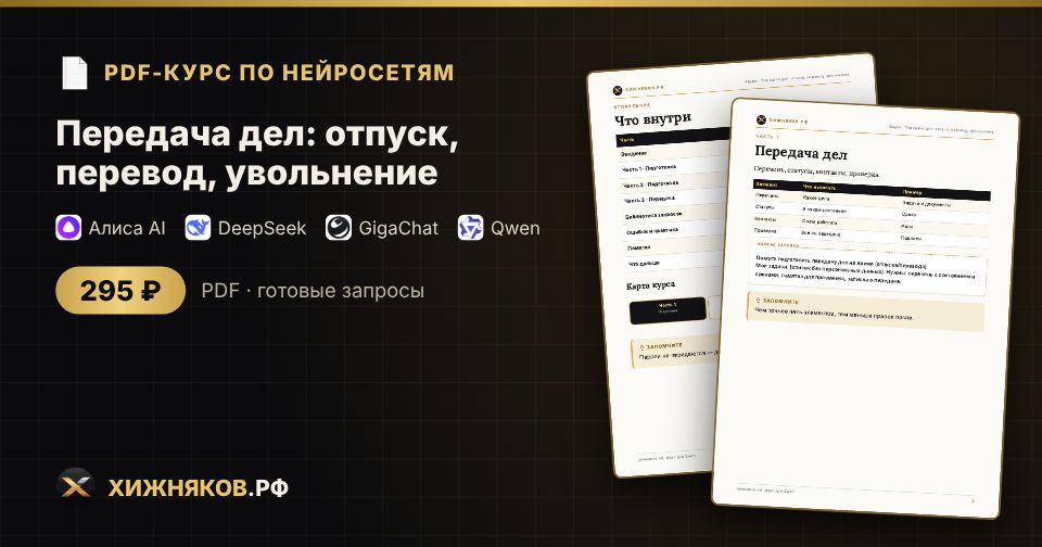 Курс: Передача дел: отпуск, перевод, увольнение — фото 2