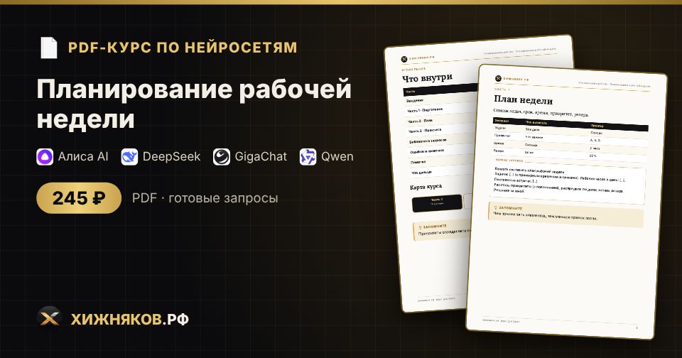 Курс: Планирование рабочей недели