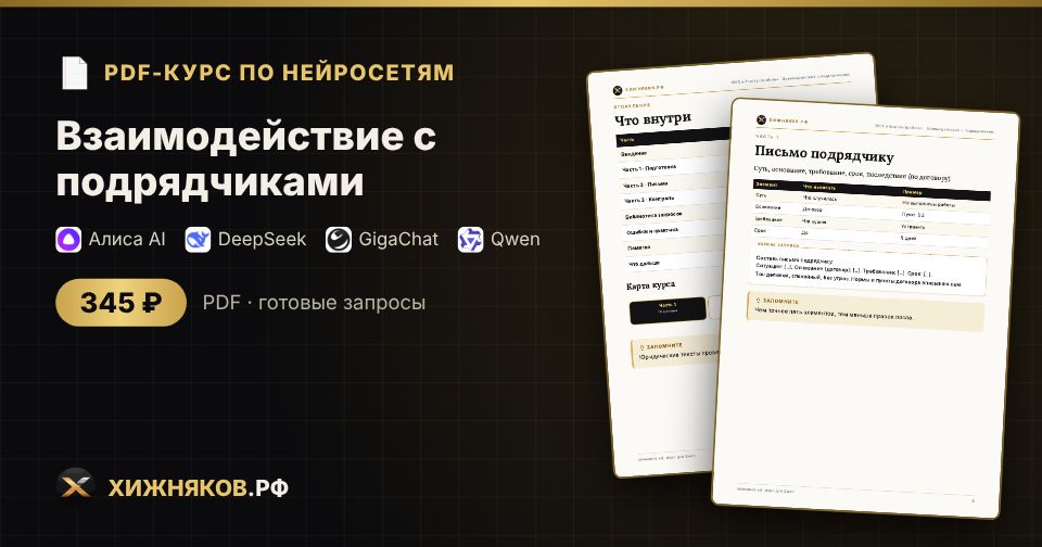 Курс: Взаимодействие с подрядчиками