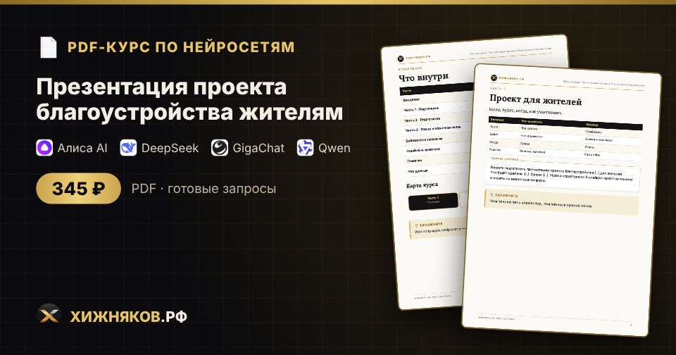 Курс: Презентация проекта благоустройства жителям — фото 2