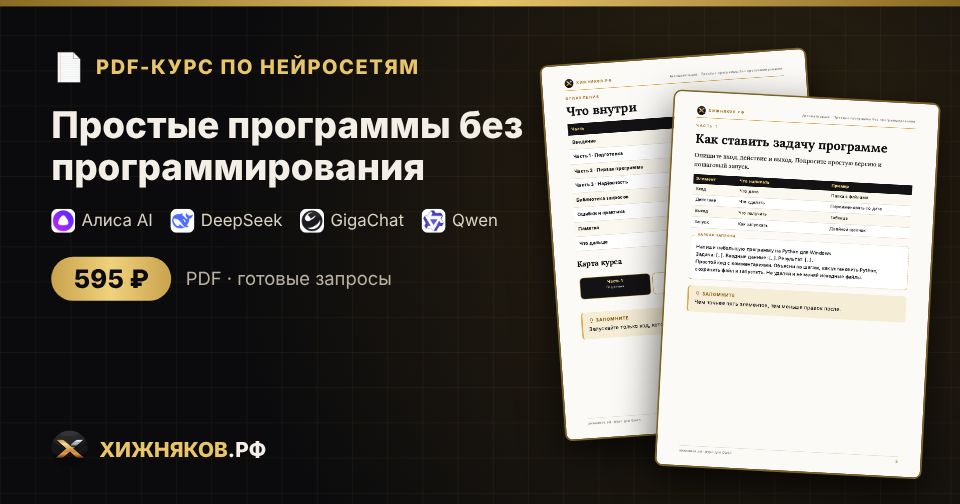 Курс: Простые программы без программирования