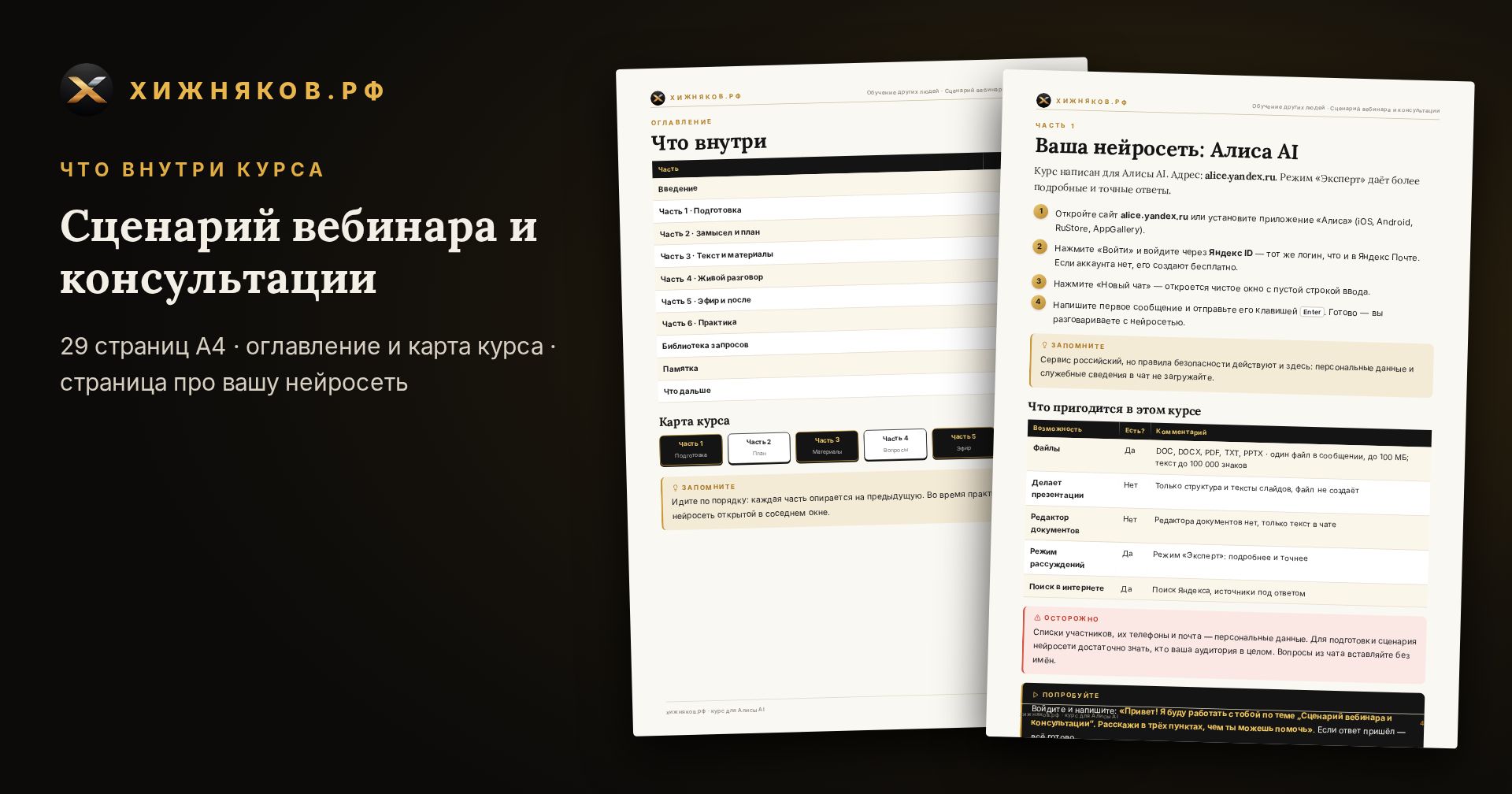 Курс: Сценарий вебинара и консультации — скриншот