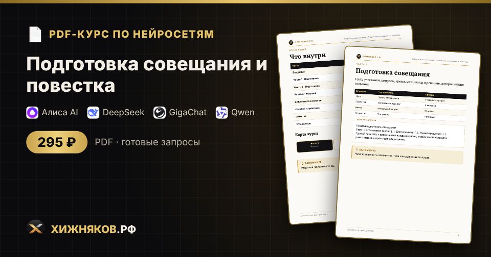 Курс: Подготовка совещания и повестка