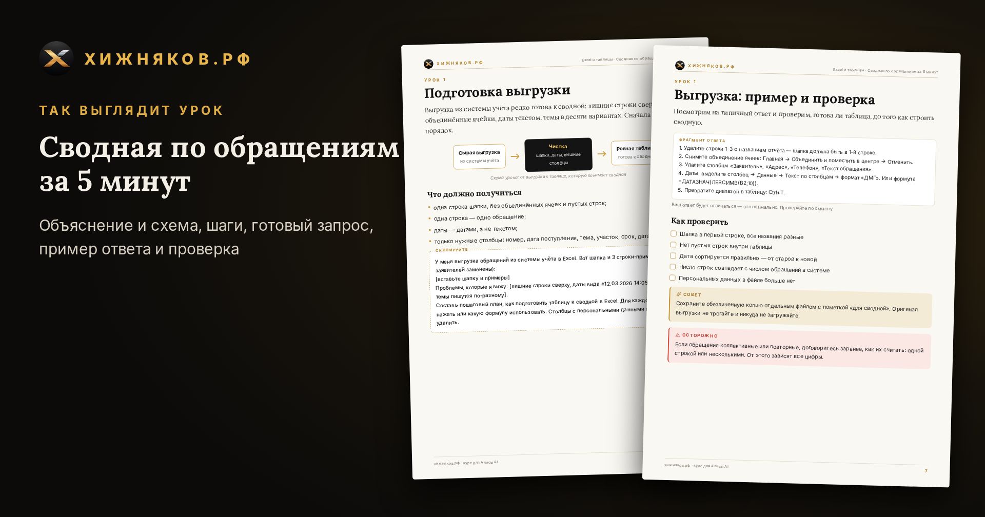Курс: Сводная по обращениям за 5 минут — скриншот