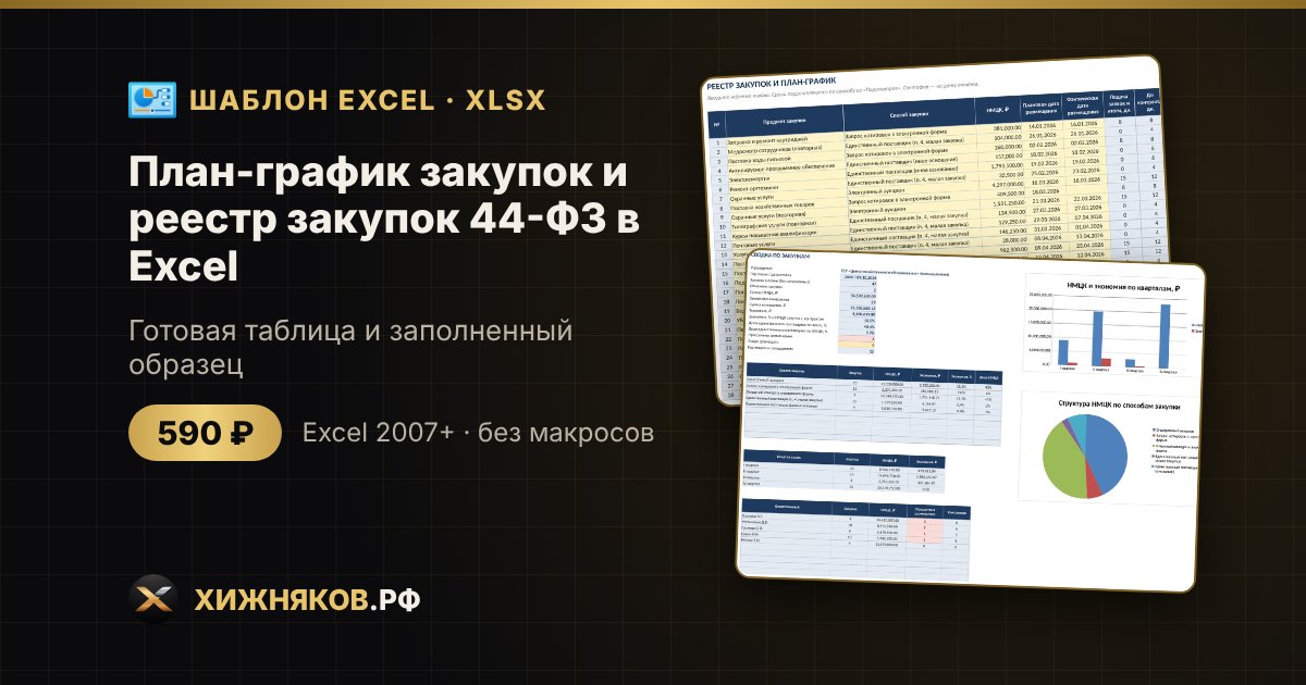План-график закупок и реестр закупок 44-ФЗ в Excel: этапы, сроки, НМЦК, экономия — фото 2