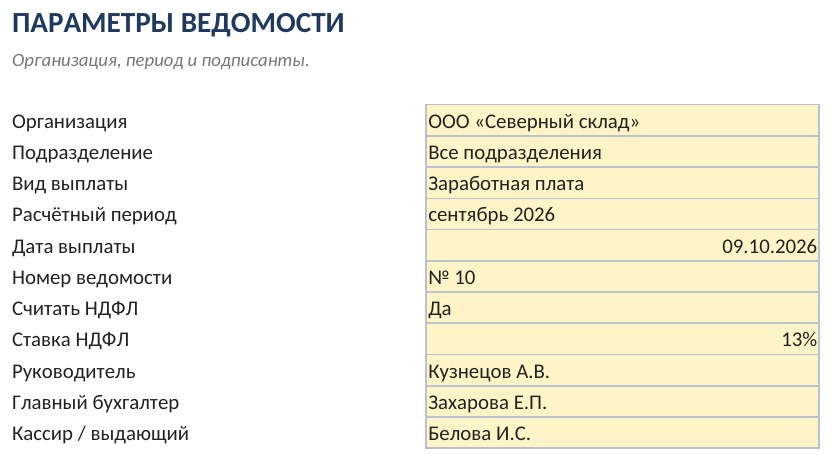 Платёжная ведомость на выдачу заработной платы в Excel: скачать шаблон — фото 6