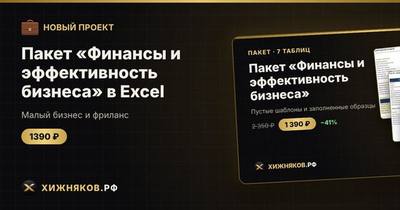 Пакет «Финансы и эффективность бизнеса» в Excel