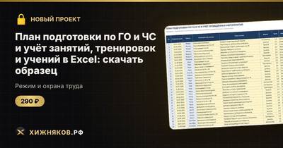 План подготовки по ГО и ЧС и учёт занятий, тренировок и учений в Excel: скачать образец