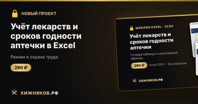 Учёт лекарств и сроков годности аптечки в Excel