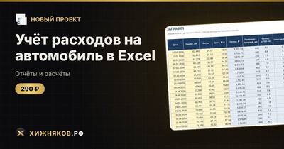 Учёт расходов на автомобиль в Excel